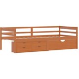 vidaXL Posteljni okvir s predali in omaro medeno rjav 90x200 cm | Shoptok.si
