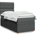  Krevet s oprugama i madracem tamnosivi 90 x 190 cm od tkanine | shoptok.hr