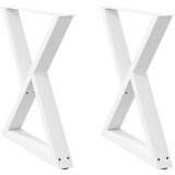  Noge za blagovaonski stol 2 kom Bijele 70 x (72-73,3) cm Čelik | shoptok.hr