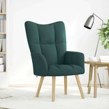 vidaXL Relaksacijski stol Temno zelena tkanina | Shoptok.si