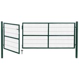  Vrata za ogradu sa stupovima 350 x 120 cm čelična zelena | shoptok.hr