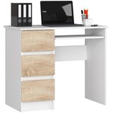 AKORD A-6 Računalniška Miza, Leva Izvedba, Bela/Hrast Sonoma, (5000332987) | Shoptok.si