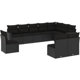  The Living Store Vrtna sedežna garnitura 10-delna z blazinami črn poli ratan - Vrtna Sedežna Garniture, (21443800) | Shoptok.si
