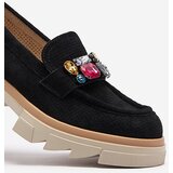 Resti Black openwork women's moccasins with Bokkso decoration- Footwear | shoptok.hr