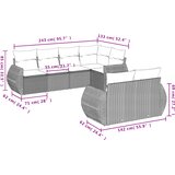  7-dijelni set vrtnih sofa od poliratana s jastucima smeđi | shoptok.hr