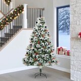  Umjetno božićno drvce S LED lampica Zelena i bijela 240 cm | shoptok.hr