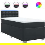 vidaXL Krevet s oprugama i madracem crni 80 x 200 cm od umjetne kože | shoptok.hr