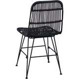  Stolica za blagovanje 2 pcs Crna 41 x 55 x 85 cm Ratan i Čelik | shoptok.hr