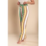 Fenzy Elegantne Hlače S Potiskom Črt, Rumene | Shoptok.si