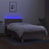  Box spring postelja z vzmetnico LED taupe 90x200 cm blago, (20900352) | Shoptok.si