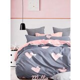 Mila Home Rožnata/siva 4-delna podaljšana posteljnina za zakonsko posteljo iz renforce bombaža z rjuho 200x220 cm Beloved – | Shoptok.si