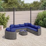 Maison Chic Seti vrtnega pohištva - Vrtna garnitura - Vrtni pohištvo set 10-delna z blazinami siv poli ratan, (21812003) | Shoptok.si