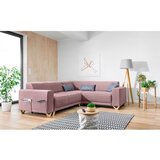 Miuform Rožnata raztegljiva/s prostorom za shranjevanje kotna sedežna garnitura (desni kot/v obliki črke L) Classy Sophie – | Shoptok.si