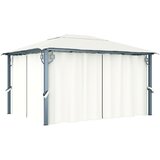  Sjenica sa zastorom 400 x 300 cm krem aluminijum | shoptok.hr