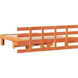  Krevetna konstrukcija Smeđa 120 x 190 cm Čvrsto borovo drvo | shoptok.hr