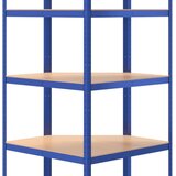 Police Regal s policami 5-nadstropni 3 kosi modro jeklo in inž. les - - modra - 32.74 - 75 x 75 x 180 cm - 2025-vidaXL-Uvoz_2 | Shoptok.si