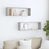  Kockaste zidne police 2 kom boja betona 80x15x26,5 cm drvene | shoptok.hr
