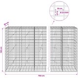  Gabion s žicom debljine 3,5 mm i mrežom 5x10 cm 750x20x150 cm | shoptok.hr