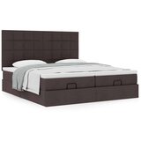 vidaXL Otomanski posteljni okvir z vzmetnicami rjav 200x200 cm blago, (21609540) | Shoptok.si