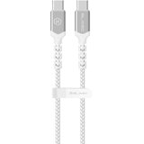 BLAVEC RAPTOR OPLETENI KABEL – TIP C NA TIP C – PD 100W 5A 2 METRA bijelo-srebrni | shoptok.hr