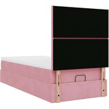 vidaXL Otomanski posteljni okvir z vzmetnicami roza 90x200cm žamet | Shoptok.si