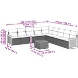  10-dijelni set vrtnih sofa s jastucima crni od poliratana | shoptok.hr