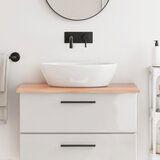 vidaXL kopalniški pult svetlo rjav 80x50x2 cm obdelan trden les | Shoptok.si