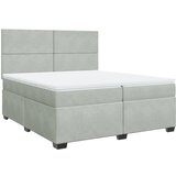 Maison Chic Box spring postelja - Vzmetna postelja z vzmetnico svetlo siva 200x200 cm žamet SL10504, (21903600) | Shoptok.si