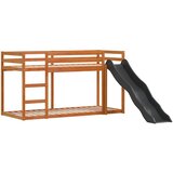  Krevet na kat s toboganom i ljestvama 75x190 cm od borovine | shoptok.hr