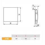 AWENTA PEB100P FI100 mat crna maska za kupatilski aspirator-ventilator ESKUDO