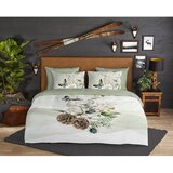 Good Morning Zelena/kremno bela flanelna posteljnina za zakonsko posteljo/podaljšana 200x220 cm Marjan – | Shoptok.si