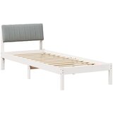  Okvir kreveta s uzglavljem Bijela i svijetlosiva 75 x 190 cm | shoptok.hr