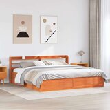  Okvir kreveta s uzglavljem voštano smeđi 180x200 cm od borovine | shoptok.hr