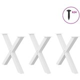  Noge za blagovaonski stol X-oblikovane 3 kom Bijele 90 x (72-73) cm Čelične | shoptok.hr