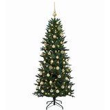  Umjetno božićno drvce s kuglicom 120 cm 150 LED lampica - Zelena 120 cm s LED žaruljama i zlatnim kuglicama | shoptok.hr