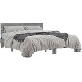  Okvir za krevet boja hrasta 150x200cm konstruirano drvo i metal Siva 150 x 200 cm | shoptok.hr