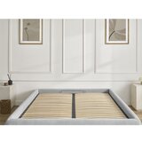 Bobochic Paris Svetlo siva oblazinjena zakonska postelja s prostorom za shranjevanje/brez vzglavja z letvenim dnom 160x200 cm Inera – | Shoptok.si