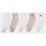 Sinsay Set čarapa s valovitim rubom i motivom srca 5 pack | shoptok.hr