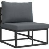 vidaXL Vrtna sedežna garnitura 4 pcs Črna 213 x 143 x 71 cm Aluminij | Shoptok.si