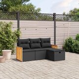  4-dijelni set vrtnih sofa od poliratana s jastucima crni | shoptok.hr