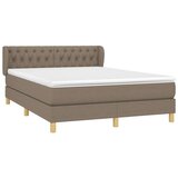  Box spring postelja z vzmetnico taupe 140x190 cm blago | Shoptok.si