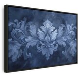  Slika - Ornament in Blue and Cool Colors Dark Blue Decoration 60x40 U crnom drvenom okviru | shoptok.hr