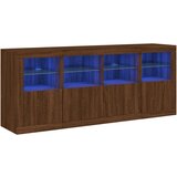  The Living Store Komoda z LED lučkami dimljen rjav hrast 163x37x67 cm - Komoda, (21448443) | Shoptok.si