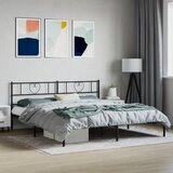  Metalni okvir za krevet s uzglavljem crni 200x200 cm | shoptok.hr