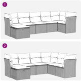 vidaXL 7-dijelni set vrtnih sofa od poliratana s jastucima smeđi | shoptok.hr