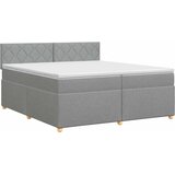  Boxspring krevet s madracem Svjetlosiva 200 x 200 cm Tkanina | shoptok.hr