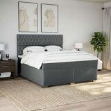 vidaXL Box spring postelja z vzmetnico temno siva 180x200 cm blago | Shoptok.si