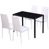 Furnova Pet Delni Komplet Pohištva z Jedilno Mizo Črne in Bele Barve, (21955491) | Shoptok.si