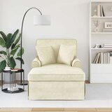  Ležaljka s suknjom Krema 91 x 157 x 91 cm Rebrasta tkanina | shoptok.hr