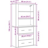 vidaXL Visok kabinet v črnem hrastu | Shoptok.si